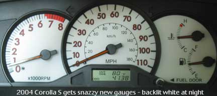 2004 Corolla S gauges