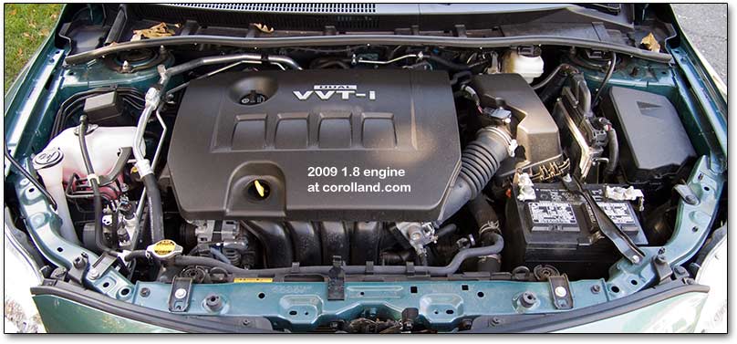 2009 Toyota corolla engine specs