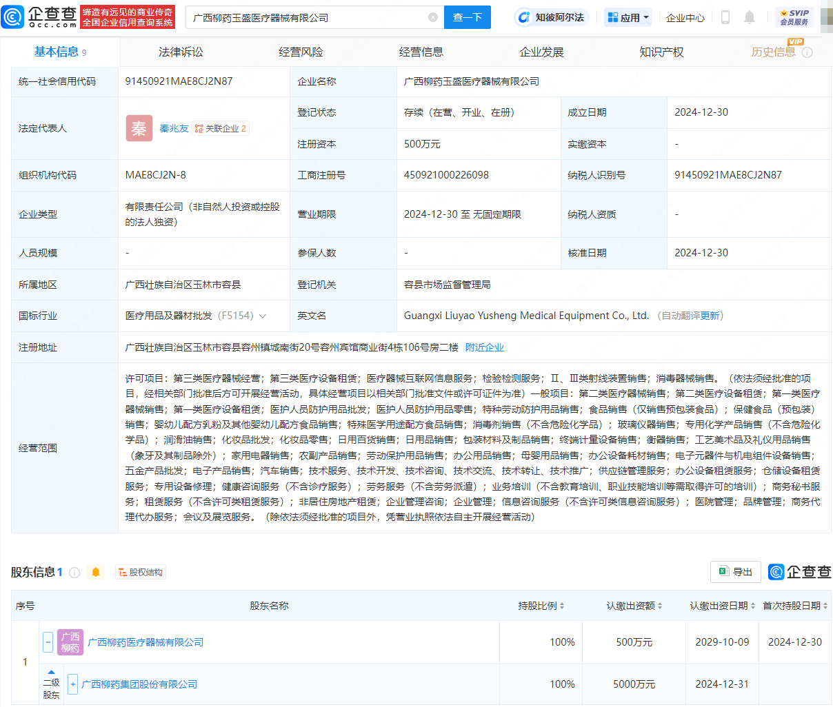 柳药集团布局医疗器械领域：广西柳药玉盛医疗器械有限公司成立